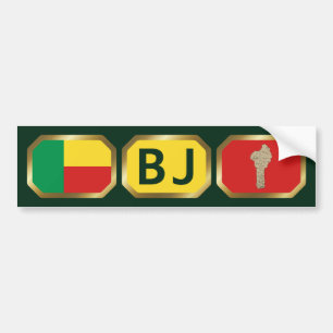 Benin Flag Map Code Autoaufkleber