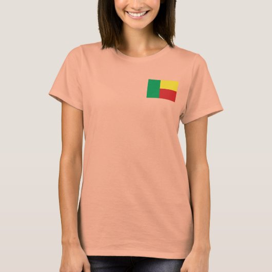 Benin Flag + Map T - Shirts (Vorderseite)