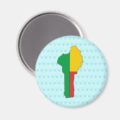 Benin Flag Map Vollgröße Magnet (Vorderseite/Rückseite)