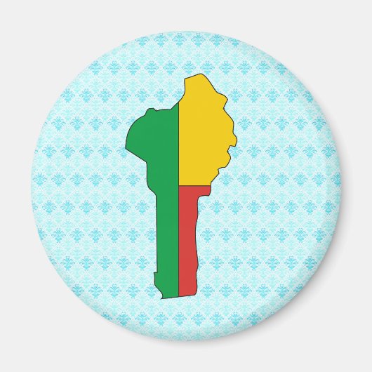 Benin Flag Map Vollgröße Magnet (Vorne)