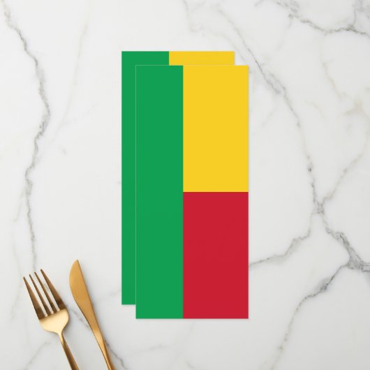 Benin flag menükarte (Vorderseite/Rückseite Beispiel)