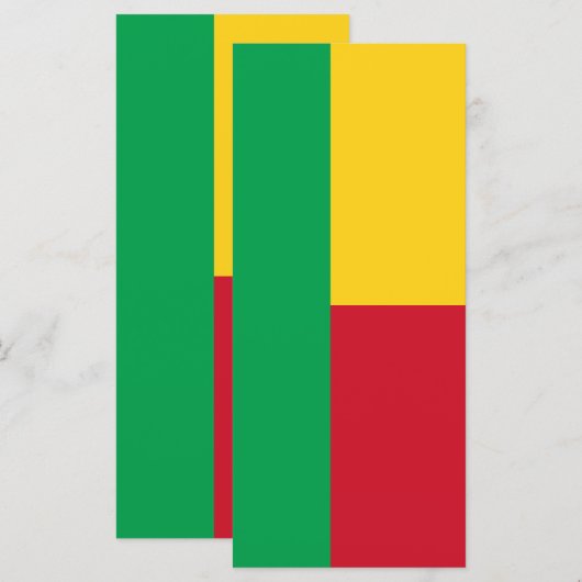 Benin flag menükarte (Vorne/Hinten)