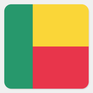 Benin Flag Quadratischer Aufkleber