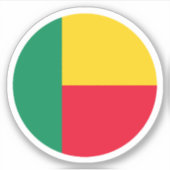Benin Flag Round Sticker (Vorderseite)