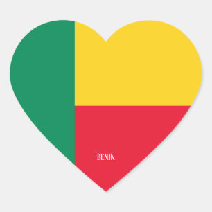Benin Flag Splendid Patriotic Herz-Aufkleber