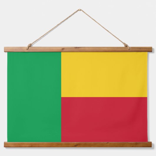 Benin flag wandteppich mit holzrahmen (Vorderseite)