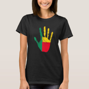 Benin-Flagge Hand Sport Stolz Fußball Porto-Novo B T-Shirt