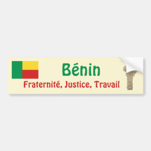 Benin Flagge + Karte Aufkleber Autoaufkleber