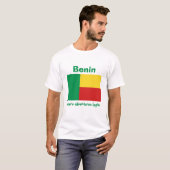 Benin-Flagge + Karte + Text-T - Shirt (Vorne ganz)