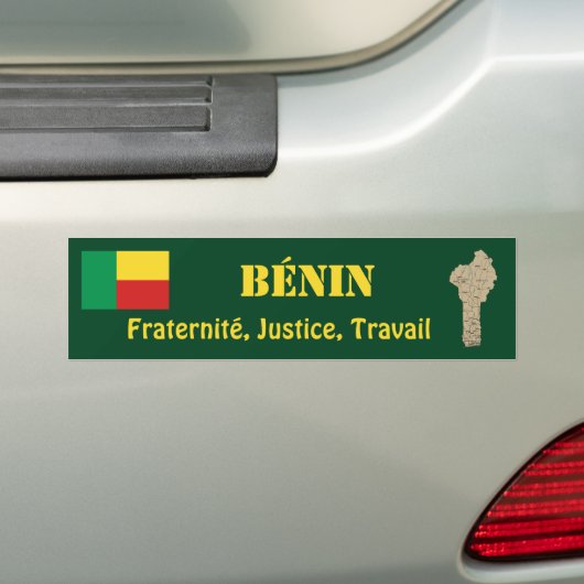 Benin-Flagge + Karten-Autoaufkleber Autoaufkleber (Auf Auto)