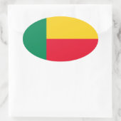 Benin-Flagge Ovaler Aufkleber (Tasche)