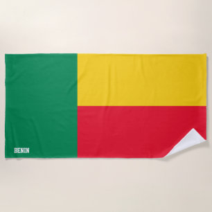Benin Flagge Prächtig Patriotisch Strandtuch