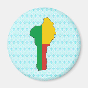 Benin-Flaggen-Karte Größengleich Magnet
