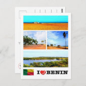 Benin - I Liebe - Mosaik - Postkarte (Vorne/Hinten)