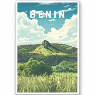 Benin Illustration Travel Art Vintag Aufkleber