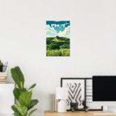 Benin Illustration Travel Art Vintag Poster (Heimbüro)