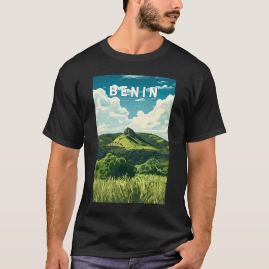 Benin Illustration Travel Art Vintag T-Shirt (Vorderseite)