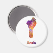 Benin in Aquarellfarbe Magnet (Vorderseite/Rückseite)