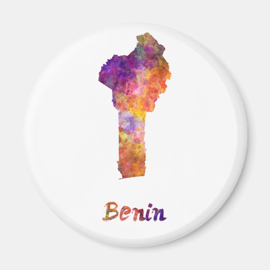 Benin in Aquarellfarbe Magnet (Vorne)