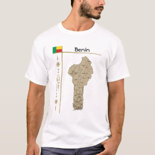 Benin Karte + Flagge + Titel T-Shirt