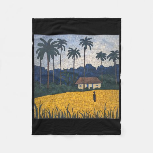 Benin Landscape Postimpressionist Painting Style Fleecedecke (Vorderseite)
