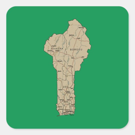 Benin Map Sticker (Vorderseite)