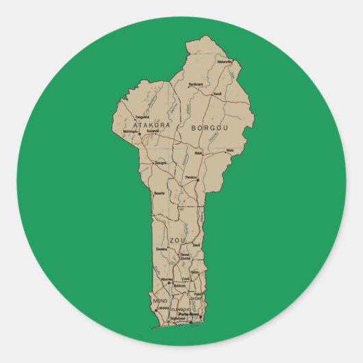 Benin Map Sticker (Vorderseite)