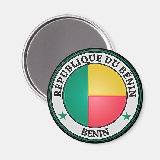 Benin Round Emblem Magnet (Vorderseite/Rückseite)