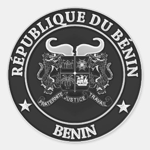 Benin Round Emblem Runder Aufkleber