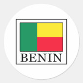 Benin Runder Aufkleber (Vorderseite)