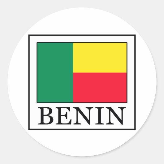 Benin Runder Aufkleber (Vorderseite)