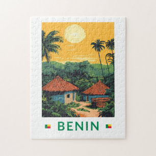 Benin Sonnenuntergang Illustration Reise Kunst Vin Puzzle