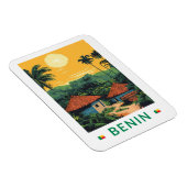 Benin Sunset Illustration Travel Art Vintag Magnet (Rechte Seite)