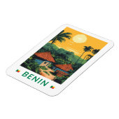 Benin Sunset Illustration Travel Art Vintag Magnet (Linke Seite)