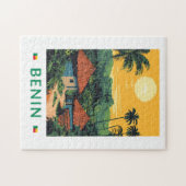Benin Sunset Illustration Travel Art Vintag Puzzle (Horizontal)