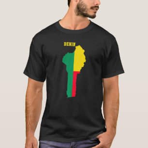 Beninese Flag Inside Map Benin T-Shirt