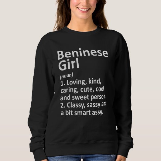 Beninese Girl Benin Funny Country Zuhause Roots De Sweatshirt (Vorderseite)