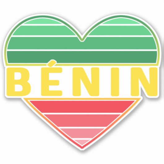 Beninese Heart, I Liebe Benin Aufkleber (Vorderseite)