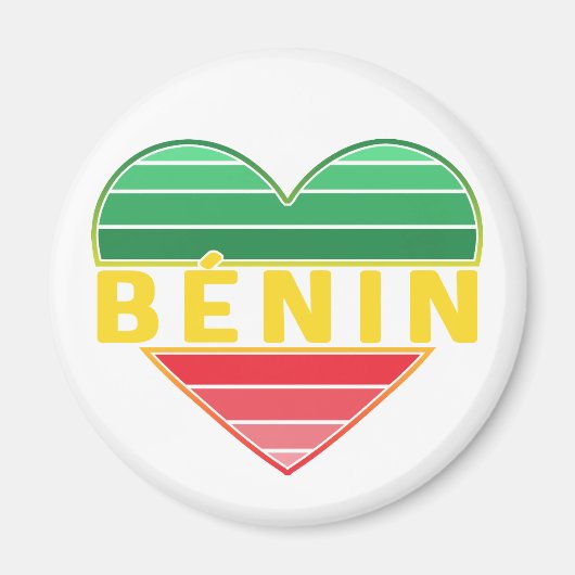 Beninese Heart, I Liebe Benin Magnet (Vorne)