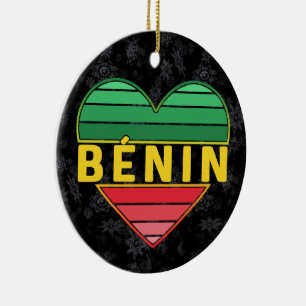 Beninese Heart, I Liebe Benin Weihnachten Keramik Ornament