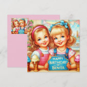 BENITA ~ Geburtstagskarte ~ 2 Sweet Girls ~ (Vorne/Hinten)