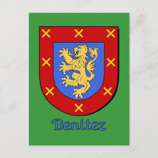 Benitez Familie Heraldic Shield Postkarte (Vorderseite)