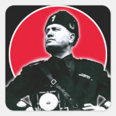 Benito Mussolini Quadratischer Aufkleber (Vorderseite)