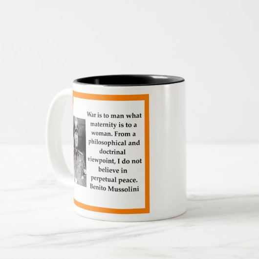 Benito Mussolini Zweifarbige Tasse (Vorderseite Links)