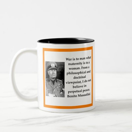 Benito Mussolini Zweifarbige Tasse (Links)