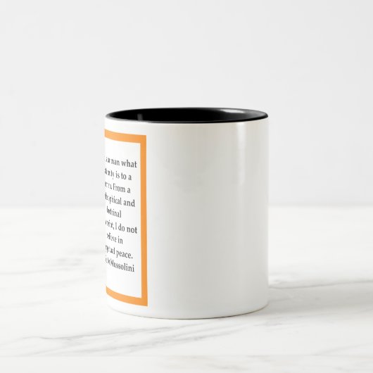 Benito Mussolini Zweifarbige Tasse (Mittel)