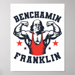 Benjamin Benchamin Franklin Bankdrücken Bodybuildi Poster