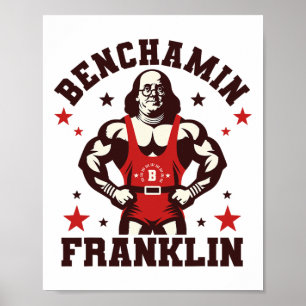 Benjamin Benchamin Franklin Bankdrücken Bodybuildi Poster