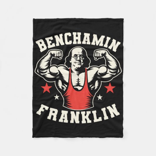 Benjamin Benchamin Franklin Bench Press Bodybuildi Fleecedecke (Vorderseite)