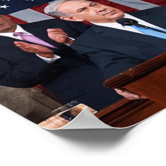 Benjamin (Bibi) Netanjahu spricht vor dem Kongress Poster (Ecke)